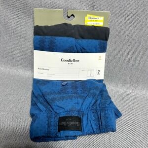Goodfellow & Co Mens Knit Boxers S Blue Gray Bandana Paisley 2 Pack NWT